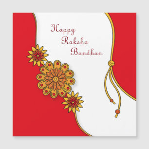 Carte Magnétique Red Stylisé Happy Raksha Bandhan