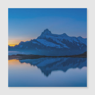 Carte Magnétique Reflet d'eau au coucher du soleil sur la montagne 