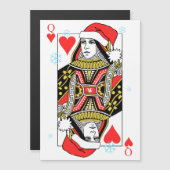 Carte Magnétique Reine de Joyeux Noël des coeurs (Devant / Derrière)