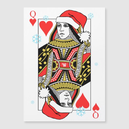 Carte Magnétique Reine de Joyeux Noël des coeurs (Devant)