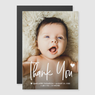 Carte Magnétique Remerciement de photo de bébé personnalisé nouveau