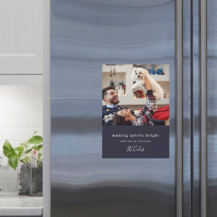 Carte Magnétique Rendre les esprits brillants Marine Blue Xmas cart