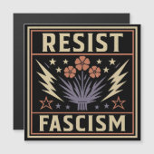 CARTE MAGNÉTIQUE RÉSISTER AU FASCISME (Devant / Derrière)