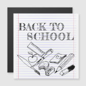 Carte Magnétique Retour à l'école (Devant / Derrière)