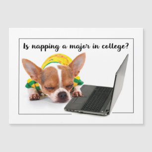 Carte Magnétique Retourner à l'école College Drôle Napping Dog sur 