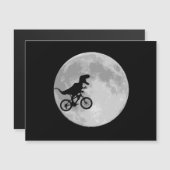 Carte Magnétique Retro 80s Dinosaur vélo et lune (Devant / Derrière)