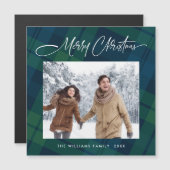 Carte magnétique Retro Minimale Noël Plaqué (Devant / Derrière)