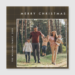 Carte magnétique Retro Minimale Noël Plaqué