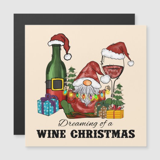 Carte Magnétique Rêver d'un Noël de vin (Devant / Derrière)