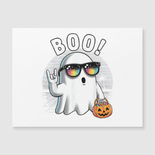 Carte Magnétique Rock Ghost Retro Halloween Citrouille Funny Boo