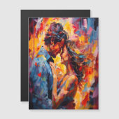 Carte Magnétique Romantique Embrace Expressionnisme Amour Abstrait (Devant / Derrière)
