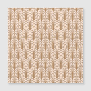 Carte Magnétique Rose Art déco : Plumes de paon doré