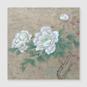 Carte Magnétique Rose blanche (Devant)