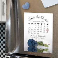 Rose en acier bleu Enregistrer le calendrier de la