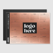 Carte Magnétique Rose Gold 2026 Business Logo Calendrier magnétique (Devant / Derrière)