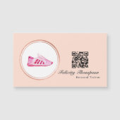 Carte Magnétique Rose Gold et Blush Pink Personal Trainer QR Code (Devant)