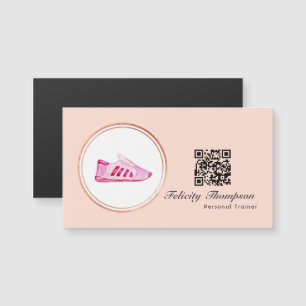 Carte Magnétique Rose Gold et Blush Pink Personal Trainer QR Code