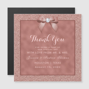 Carte Magnétique Rose Gold et élégant Parties scintillant Mariage M
