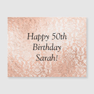Carte Magnétique Rose Gold personnalisé Joyeux anniversaire