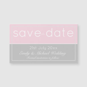 Carte Magnétique Rose Gris Sauvegarder La Date Magnétique Mariage