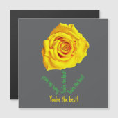 Carte Magnétique Rose jaune (Devant / Derrière)