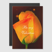 Carte magnétique Rose jaune Saint Valentin (Devant / Derrière)