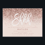 Carte Magnétique Rose or girly parties scintillant moderne surprise<br><div class="desc">parties scintillant rose en or rose girly étincelante typographie moderne surprise invitation anniversaire. Design minimaliste moderne sur tendance design avec élégant script chic. Partie d'une collection d'anniversaire. Parfait pour votre fille d'anniversaire glamour.</div>