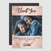 Carte Magnétique Rose or marbre photo merci aimant (Devant / Derrière)