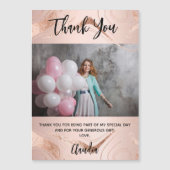 Carte Magnétique Rose or marbre photo merci aimant (Devant)