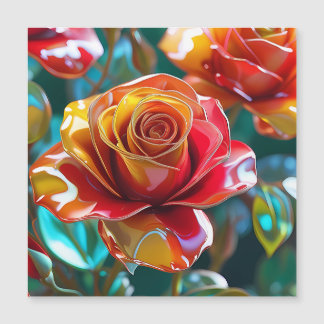 Carte Magnétique Rose pour toucher le coeur