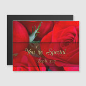 Carte Magnétique Rose romantique Vous êtes un aimant spécial (Devant / Derrière)