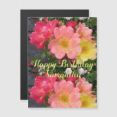 Carte Magnétique Rose rouge (Devant / Derrière)