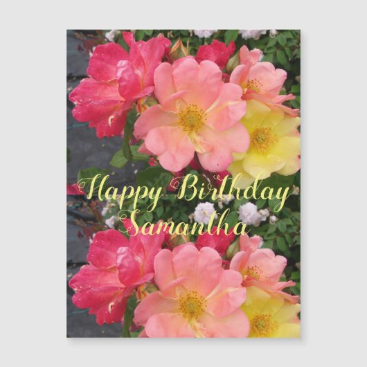 Carte Magnétique Rose rouge (Devant)