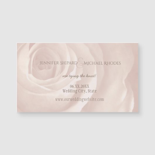 Carte Magnétique rose rousse élégant mariage enregistrer la date (Devant)