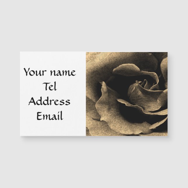 Carte Magnétique Rose Sepia en encre (Devant)