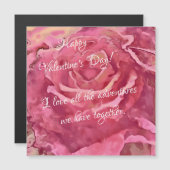 Carte magnétique Rose Violette Saint-Valentin (Devant / Derrière)