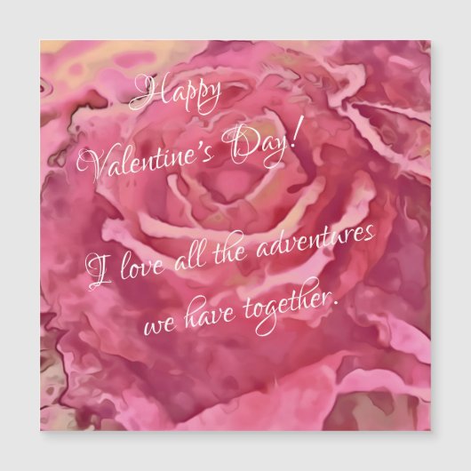 Carte magnétique Rose Violette Saint-Valentin (Devant)