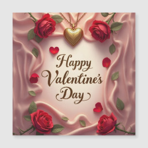 Carte Magnétique Roses Romantiques & Design de la Saint-Valentin po
