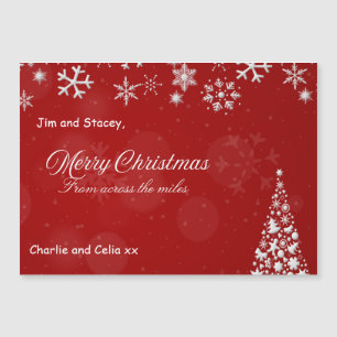Carte Magnétique Rouge et Blanc de l'autre côté des milles Noël
