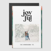 Carte Magnétique Rouge + vert moderne abstrait fête photo joyeuse (Devant / Derrière)