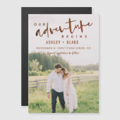 Carte Magnétique Rouille Notre aventure commence Photo Enregistrer  (Devant / Derrière)