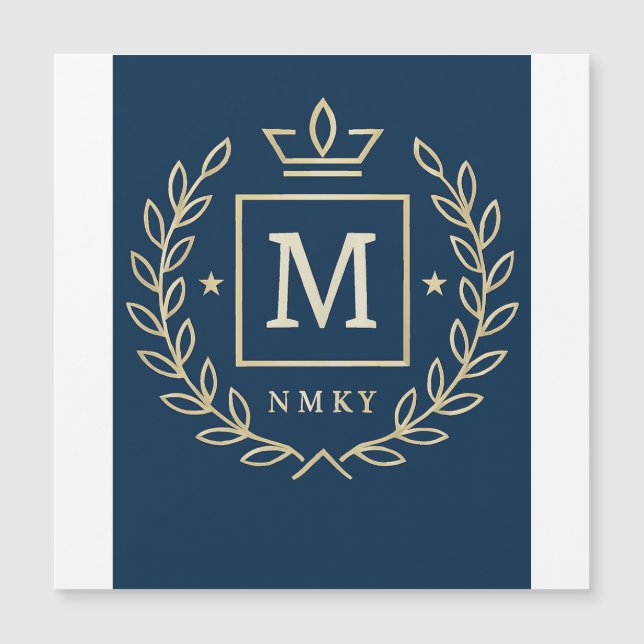 Carte Magnétique "Royal NMKY Emblem – Monogram M Crest Design" (Devant)