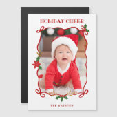 Carte Magnétique Rubans et vaches rouges mignons 1 Photo (Devant / Derrière)