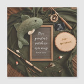 Carte Magnétique Rustic Fishing dad gift Pregnancy Announcement  (Devant)