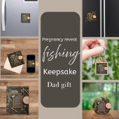 Carte Magnétique Rustic Fishing dad gift Pregnancy Announcement 