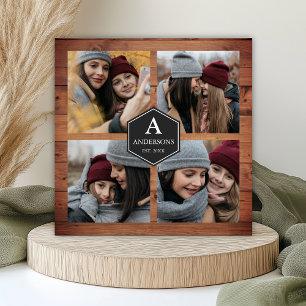 Carte Magnétique Rustic Grange Wood 4 Photos Famille Photo Collage