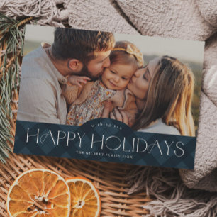 Carte Magnétique Rustique Marine Blue Plaid Photo