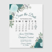 Carte Magnétique Rustique Turquoise Floral Enregistrer le calendrie (Devant)