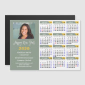 Carte Magnétique Sage Green 2026 Calendrier Entreprise Simple Magné (Devant / Derrière)