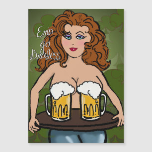 Carte Magnétique Saint Patrick's Day   Erin Go Braless